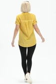 Kısa Kol Şile Bezi Akasya Yazlık Bluz Sarı Sarı XL Sarı thumbnail 2
