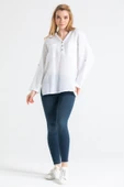 Uzun Kol Asu Yazlık Müslin Bluz Beyaz Byz 4XL/5XL Beyaz - 1