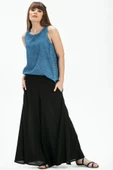 Kolsuz Poplin Zeyno Yazlık Bluz İndigo indg L İndigo - 4