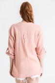 Uzun Kol Asu Yazlık Müslin Bluz Pudra Pdr thumbnail 2