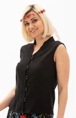 Kolsuz Şile Bezi Arzu Yazlık Bluz Siyah Syh S Siyah - 3