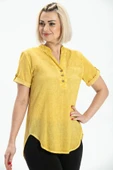 Kısa Kol Şile Bezi Akasya Yazlık Bluz Sarı Sarı S Sarı thumbnail 1