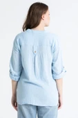 Uzun Kol Asu Yazlık Müslin Bluz Buz Mavi Bmv L/XL Buz Mavi thumbnail 2
