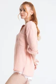 Uzun Kol Asu Yazlık Müslin Bluz Pudra Pdr S/M Pudra thumbnail 3