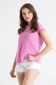 Kısa Kol Şile Bezi Ecem Yazlık Bluz Pembe Pmb XS Pembe thumbnail 4