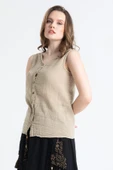 Kolsuz Melis Yazlık Müslin Bluz Vizon Vzn S Vizon thumbnail 3