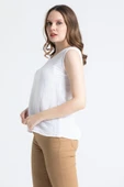 Kolsuz Melis Yazlık Müslin Bluz Beyaz Byz XL Beyaz thumbnail 5