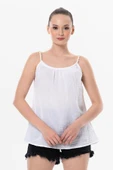 Askılı Alaçatı Yazlık Müslin Bluz Beyaz Byz S/M Beyaz - 1