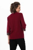Truvakar Kol V Yaka Nakışlı Talya Şile Bezi Yazlık Bluz Bordo Brd S Bordo - 2