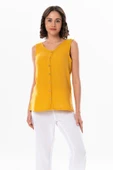 Kolsuz Melis Yazlık Müslin Bluz Hardal Hrd XL Hardal - 1