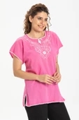 Kısa Kol Şile Bezi Naz Yazlık Bluz Pembe Pmb M Pembe thumbnail 4