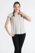 Kısa Kol Şile Bezi Ecem Yazlık Bluz Taş Tas L Taş thumbnail 1