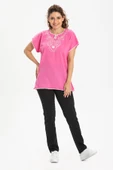 Kısa Kol Şile Bezi Naz Yazlık Bluz Pembe Pmb XL Pembe - 1