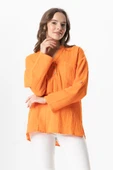 Uzun Kol Asu Yazlık Müslin Bluz Turuncu Trnc L/XL Turuncu thumbnail 1