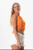 Kolsuz Deren Bel Bağlamalı Yazlık Müslin Bluz Turuncu Trnc S Turuncu thumbnail 5