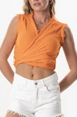 Kolsuz Deren Bel Bağlamalı Yazlık Müslin Bluz Turuncu Trnc S Turuncu thumbnail 3