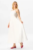 Askılı Şile Bezi Sima Uzun Yazlık Elbise Beyaz Byz S Beyaz thumbnail 4