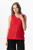 Kolsuz Melis Yazlık Müslin Bluz Kırmızı Krmz S Kırmızı thumbnail 1
