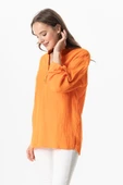 Uzun Kol Asu Yazlık Müslin Bluz Turuncu Trnc 2XL-3XL Turuncu - 3