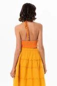Göcek Bağlama Detaylı Yazlık Müslin Büstiyer Turuncu Trnc 2XL Turuncu thumbnail 2