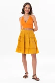 Göcek Bağlama Detaylı Yazlık Müslin Büstiyer Turuncu Trnc 2XL Turuncu thumbnail 5