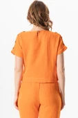 Kısa Kol İzel Yazlık Müslin Bluz Turuncu Trnc S Turuncu thumbnail 2