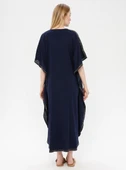 Kısa Kol Şile Bezi Tibet Uzun Yazlık Otantik Elbise Lacivert Lcvt thumbnail 11