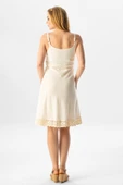 Askılı Şile Bezi Eda Kısa Yazlık Elbise Krem Krm L Krem thumbnail 2