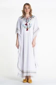 Kısa Kol Şile Bezi Gülseren Uzun Yazlık Otantik Elbise Beyaz Byz L/XL Beyaz thumbnail 1