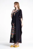 Kısa Kol Şile Bezi Tibet Uzun Yazlık Otantik Elbise Siyah Syh thumbnail 5