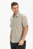 Kısa Kol Şile Bezi Tek Cepli Erkek Yazlık Gömlek Taş 3031 XL Taş thumbnail 1