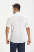Kısa Kol Şile Bezi Hakim Yaka Tek Cepli Erkek Yazlık Gömlek Beyaz 3001 2XL Beyaz thumbnail 2