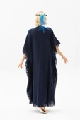 Kısa Kol Şile Bezi Gülseren Uzun Yazlık Otantik Elbise Lacivert Lcvt S/M Lacivert thumbnail 5