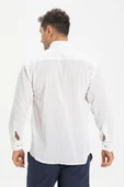 Uzun Kol Şile Bezi Tek Cepli Erkek Yazlık Gömlek Beyaz 3001 XL Beyaz thumbnail 2