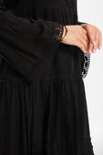 Uzun Kol Vual Şeyma Uzun Yazlık Elbise Siyah Syh L Siyah thumbnail 4