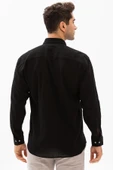 Uzun Kol Şile Bezi Tek Cepli Erkek Yazlık Gömlek Siyah 3003 2XL Siyah - 2