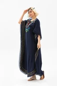 Kısa Kol Şile Bezi Gülseren Uzun Yazlık Otantik Elbise Lacivert Lcvt S/M Lacivert thumbnail 3