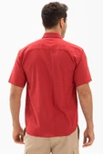 Kısa Kol Şile Bezi Tek Cepli Erkek Yazlık Gömlek Kırmızı 3051 2XL Kırmızı thumbnail 2