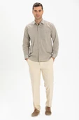 Uzun Kol Şile Bezi Tek Cepli Erkek Yazlık Gömlek Taş 3031 2XL Taş thumbnail 1