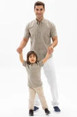 Kısa Kol Dar Kalıp Şile Bezi Tek Cepli Erkek Yazlık Gömlek Taş 3031 L Taş thumbnail 2