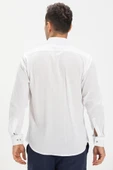 Uzun Kol Dar Kalıp Şile Bezi Tek Cepli Erkek Yazlık Gömlek Beyaz 3001 M Beyaz thumbnail 2