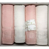Polo Life 4 Parça Bamboo Hamam Seti (Büyük Boy), Banyo Havlu Takımı-Pembe Krem - 1