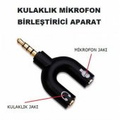 Aux to 2 Aux 3.5mm M/2F Adaptör (Kulaklık/Mikrofon) KULAKLIK VE MİKROFON BİRLEŞTİRİCİ - 2