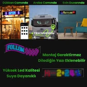 Pixel Led Panel Kişiselleştirilebilir Telefon Kontrollü Yapışkan, Esnek Araç LED'i 14X90 CM - 3