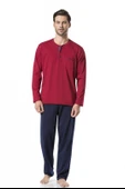 Pierre Cardin Erkek Uzun Kol %100 Pamuk Penye Pijama Takım - 5
