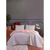 Colors & Colors Dilara Pamuklu Çift Kişilik Yatak Örtüsü Seti (220x240)-Gri Pudra - 1