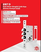 Kale 287D döner sürgülü plus çelik kapı emniyet kilidi mandallı german barelli - 3