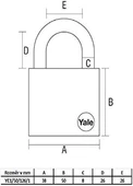 Yale essential serisi 50 mm prinç sarı asma kilit - 2