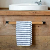 Ahşap Metal Havlu Tutacağı Metal Havlu Askısı 40 Cm Mutfak Banyo Çok Amaçlı Askılık Fincan Askılığı Mutfak Gereçleri Askılığı - 4