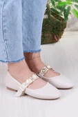 Fort 01-513 Soft Toka Detaylı Şık Ev İş Ofis Rahat Günlük Ayakkabı Kadın Babet thumbnail 3